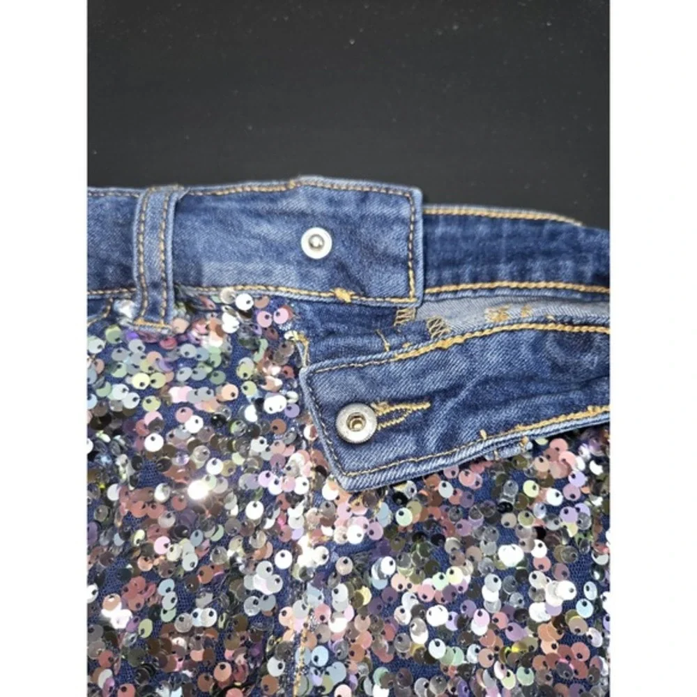 Justice SHORTS Sequins Raw Hem Kid‎ Girls Sz 7